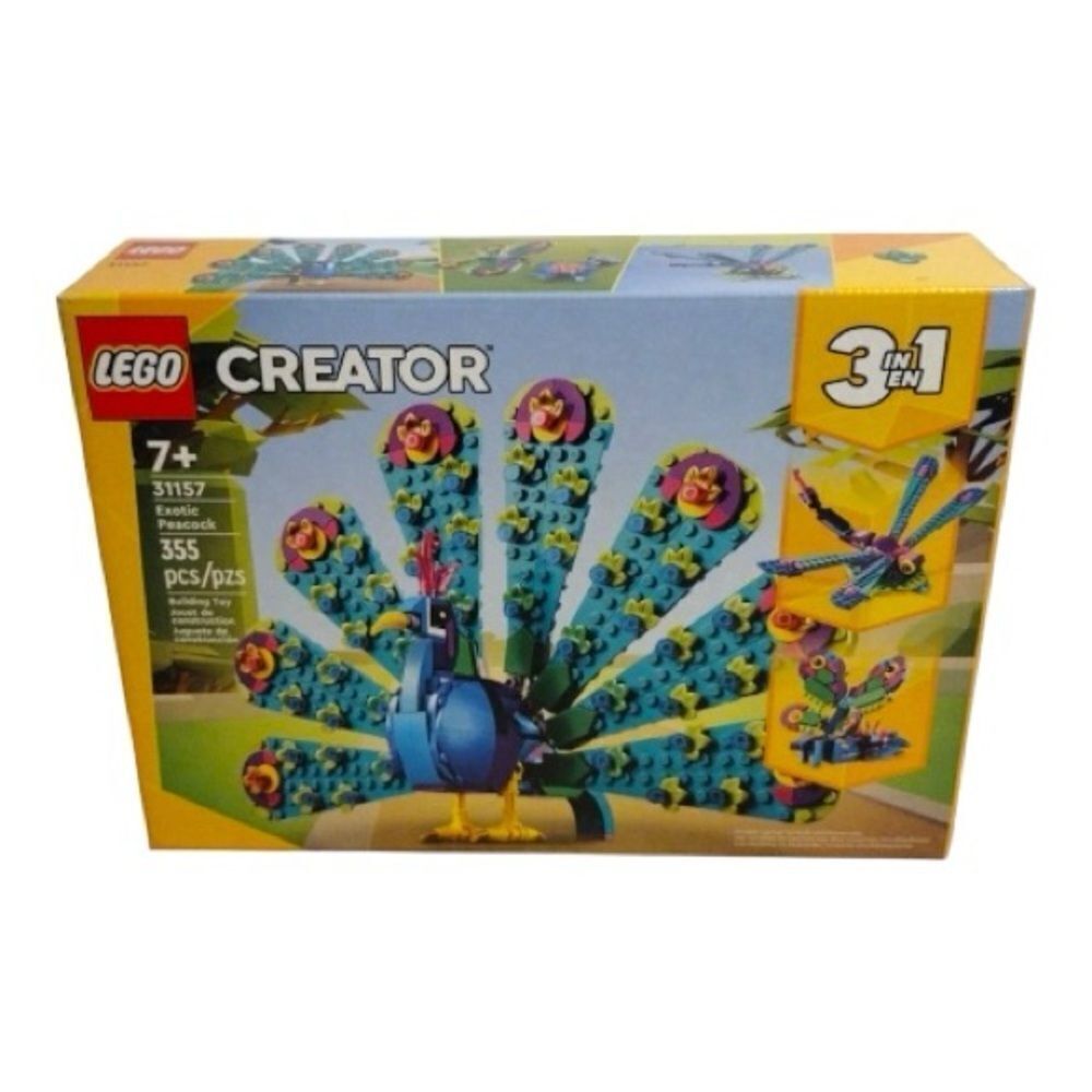 Lego Creator 3 In 1 Exotic Peacock 31157 Dragonfly Butterfly Multicolor